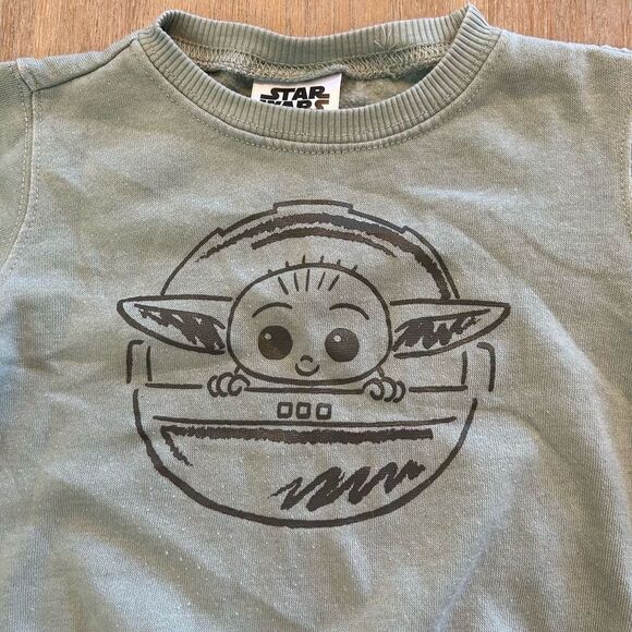 STAR WARS THE MANDALORIAN Toddler The Child Baby - Yoda Sweatshirt in Green 3T - Picture 2 of 5